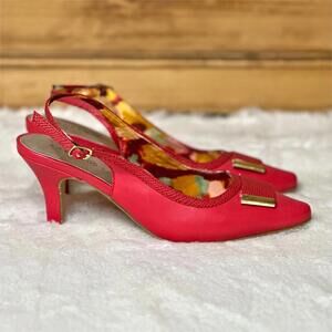 Karen Scott Gracelynn Ankle Strap Pumps Red Women's 7M